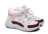 Sheepskin Lace-Up Sneakers Women Pink Jelly