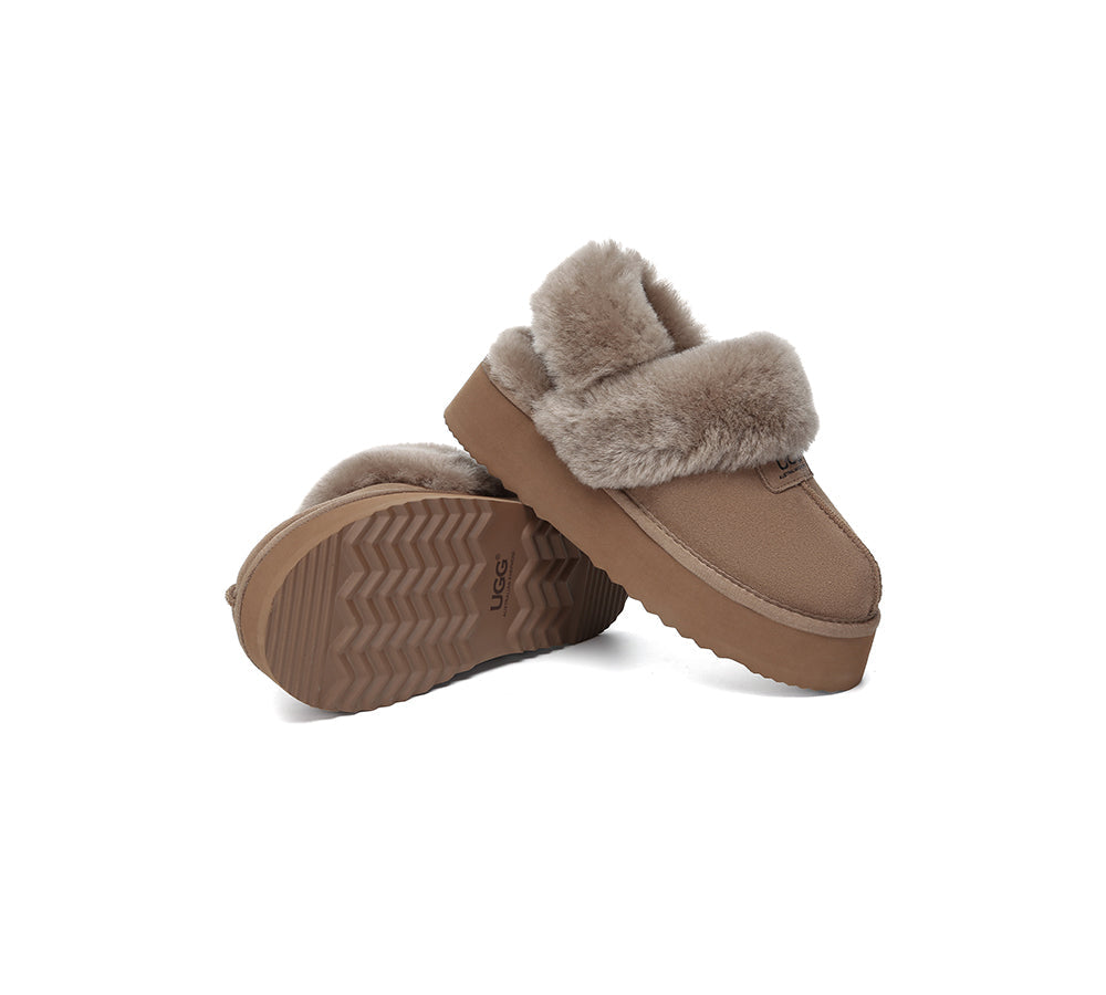 AUSTRALIAN SHEPHERD® UGG Slippers Women Removable Wool Strap Slingback Platform Suzie - UGG EXPRESS