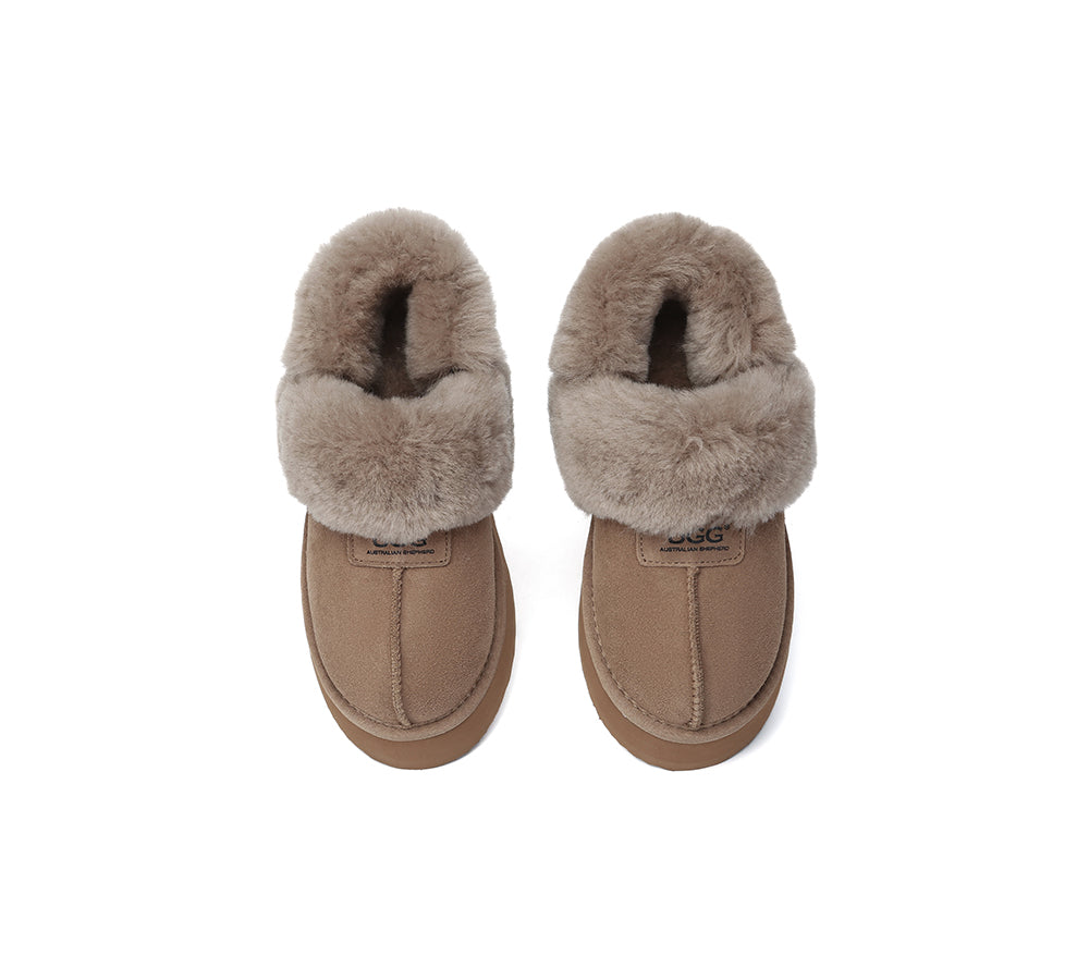 AUSTRALIAN SHEPHERD® UGG Slippers Women Removable Wool Strap Slingback Platform Suzie - UGG EXPRESS