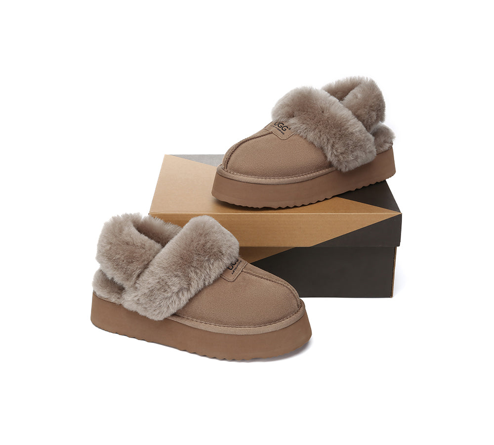 AUSTRALIAN SHEPHERD® UGG Slippers Women Removable Wool Strap Slingback Platform Suzie - UGG EXPRESS