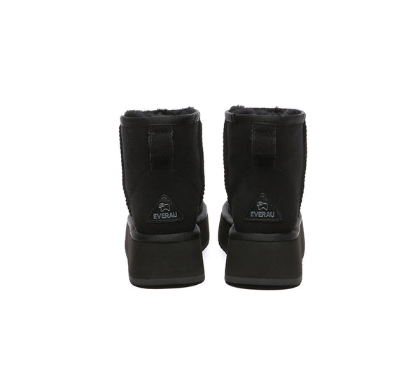 EVERAU® UGG Boots Sheepskin Wool Ankle Platform Thick Bottom Mini Classic - UGG EXPRESS