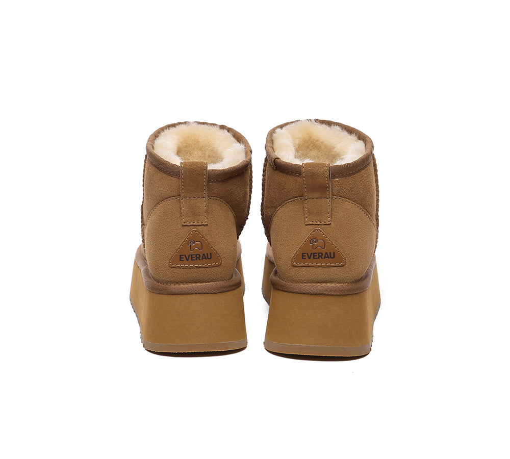 UGG Boots Sheepskin Wool Ankle Ultra Mini Platform Ankle Boots
