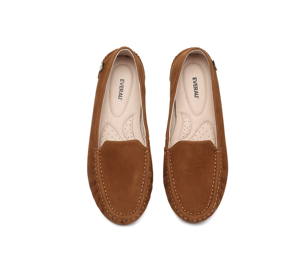 EVERAU® Women Suede Leather Moccasins Chic Soft Driving Loafers Morris EVERAU