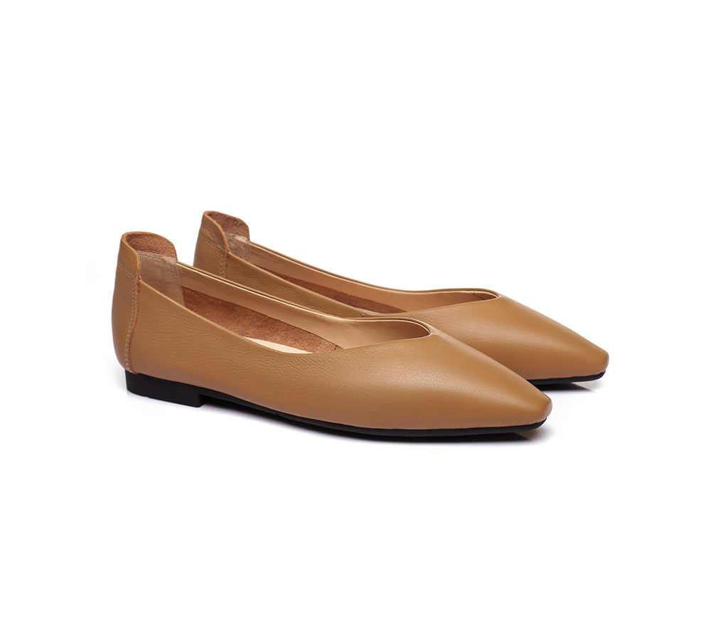 Women Leather Pointed Toe Ballet Flats Everly