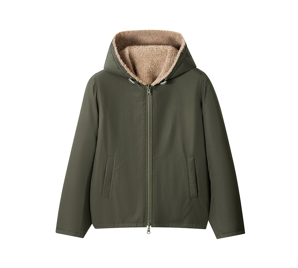 EVERAU® Wool Jacket Double-Sided Warm Coffee Moona EVERAU
