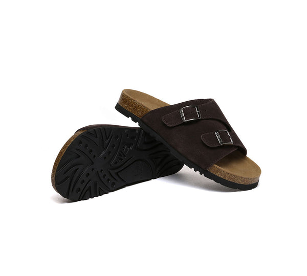 EVERAU?? Adjustable Strap Embossed Slip-on Summer Sandal Slides Alexis - UGG EXPRESS