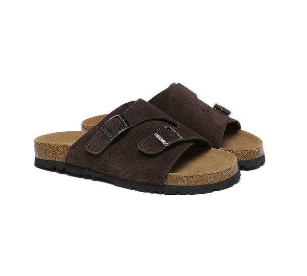 EVERAU?? Adjustable Strap Embossed Slip-on Summer Sandal Slides Alexis - UGG EXPRESS