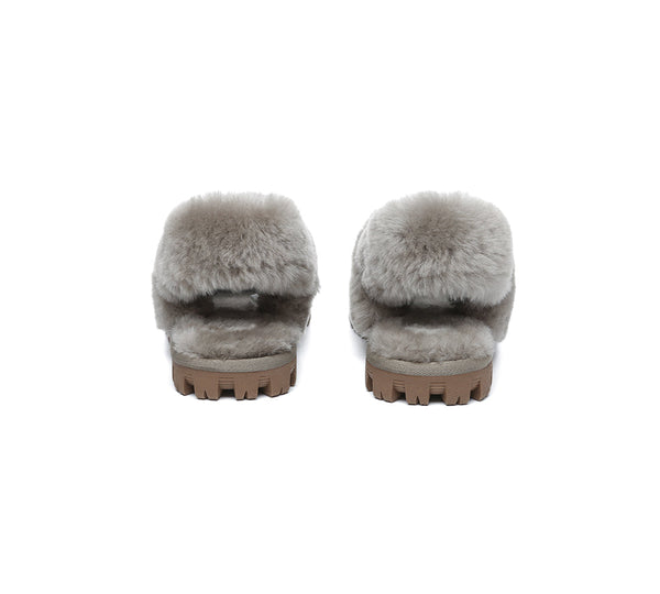 AUSTRALIAN SHEPHERD® 3-Way Style UGG Women Slippers Removable Wool Fluffy Strap Slingback Waffle UGG AUSTRALIAN SHEPHERD