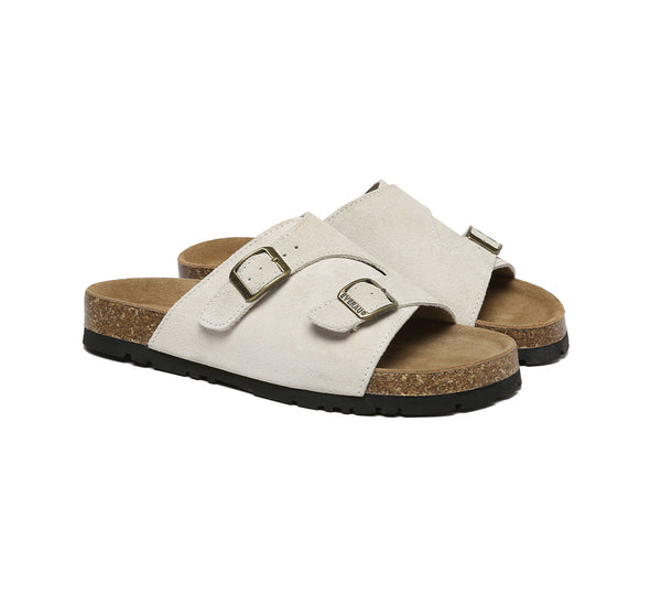 EVERAU?? Adjustable Strap Embossed Slip-on Summer Sandal Slides Alexis - UGG EXPRESS