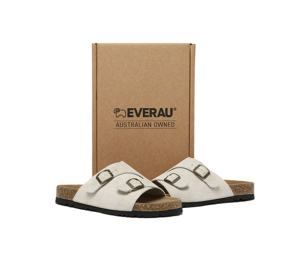 EVERAU?? Adjustable Strap Embossed Slip-on Summer Sandal Slides Alexis - UGG EXPRESS