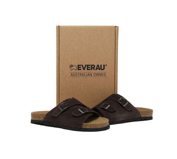 EVERAU?? Adjustable Strap Embossed Slip-on Summer Sandal Slides Alexis - UGG EXPRESS
