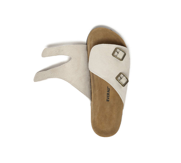EVERAU?? Adjustable Strap Embossed Slip-on Summer Sandal Slides Alexis - UGG EXPRESS