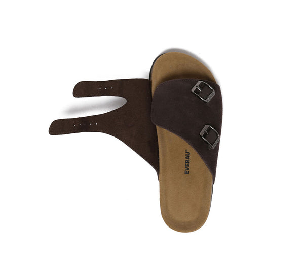 EVERAU?? Adjustable Strap Embossed Slip-on Summer Sandal Slides Alexis - UGG EXPRESS