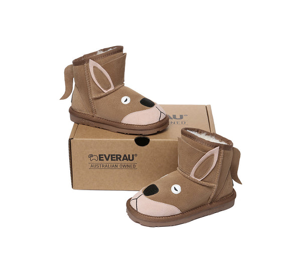 EVERAU?? UGG Boots Kids Sheepskin Wool Kangaroo Kids Plus - UGG EXPRESS