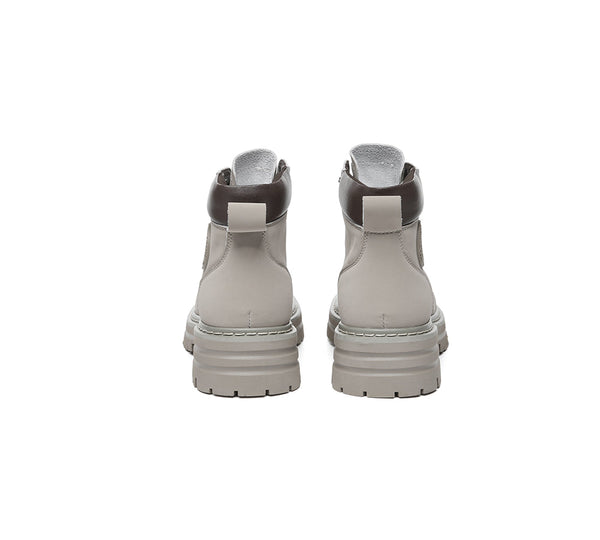 EVERAU® Women Leather Chunky Boots Stephanie