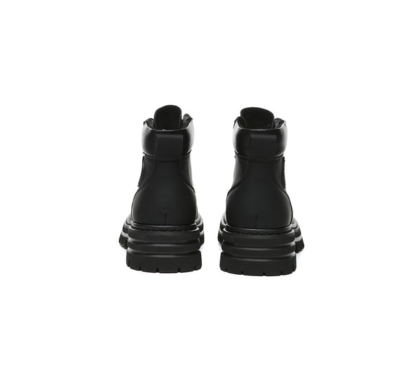 EVERAU® Women Leather Chunky Boots Stephanie