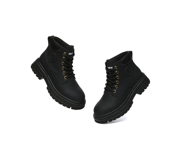 EVERAU® Women Leather Chunky Boots Stephanie
