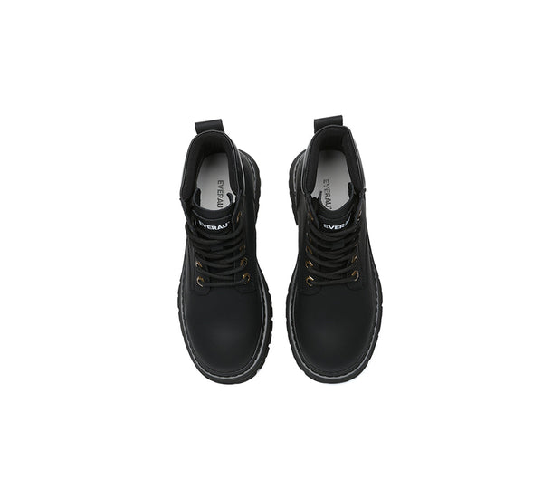 EVERAU® Women Leather Chunky Boots Stephanie