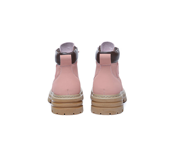 EVERAU® Women Leather Chunky Boots Stephanie