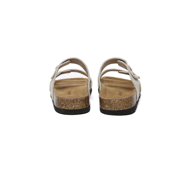 EVERAU?? Double Straps Embossed Slip-on Summer Sandal Slides Aurelia - UGG EXPRESS