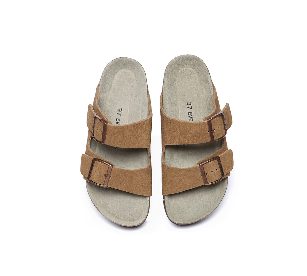 Adjustable Strap Embossed Slip-on Platform Summer Sandal Slides