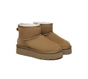 UGG Boots Sheepskin Wool Ultra Mini Ankle Platform Rommie