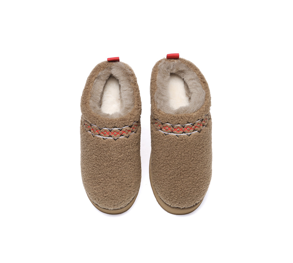 UGG Slippers Sheepskin Wool Plush Ankle Platform Madge