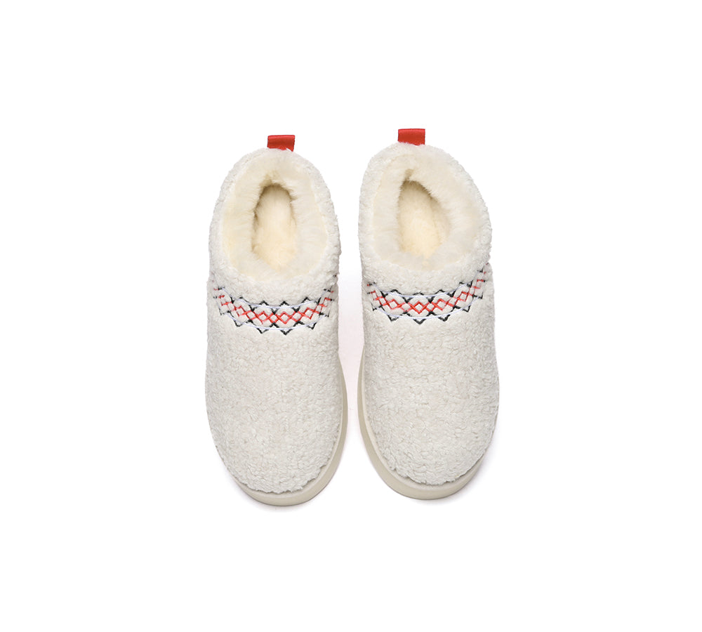 UGG Slippers Sheepskin Wool Plush Ankle Platform Madge