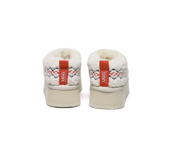 AUSTRALIAN SHEPHERD?? UGG Slippers Sheepskin Wool Plush Ankle Platform Madge - UGG EXPRESS