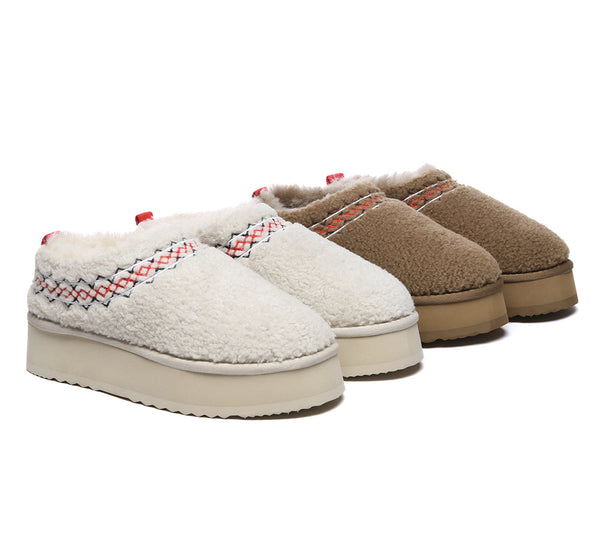 AUSTRALIAN SHEPHERD?? UGG Slippers Sheepskin Wool Plush Ankle Platform Madge - UGG EXPRESS