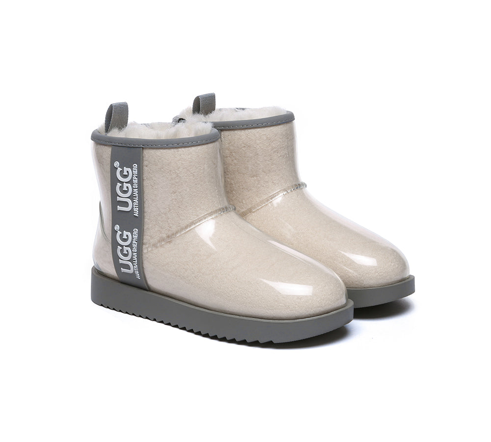 UGG Boots Women Clear Waterproof Shearling Coated Classic Ankle Boots Uggoutlet