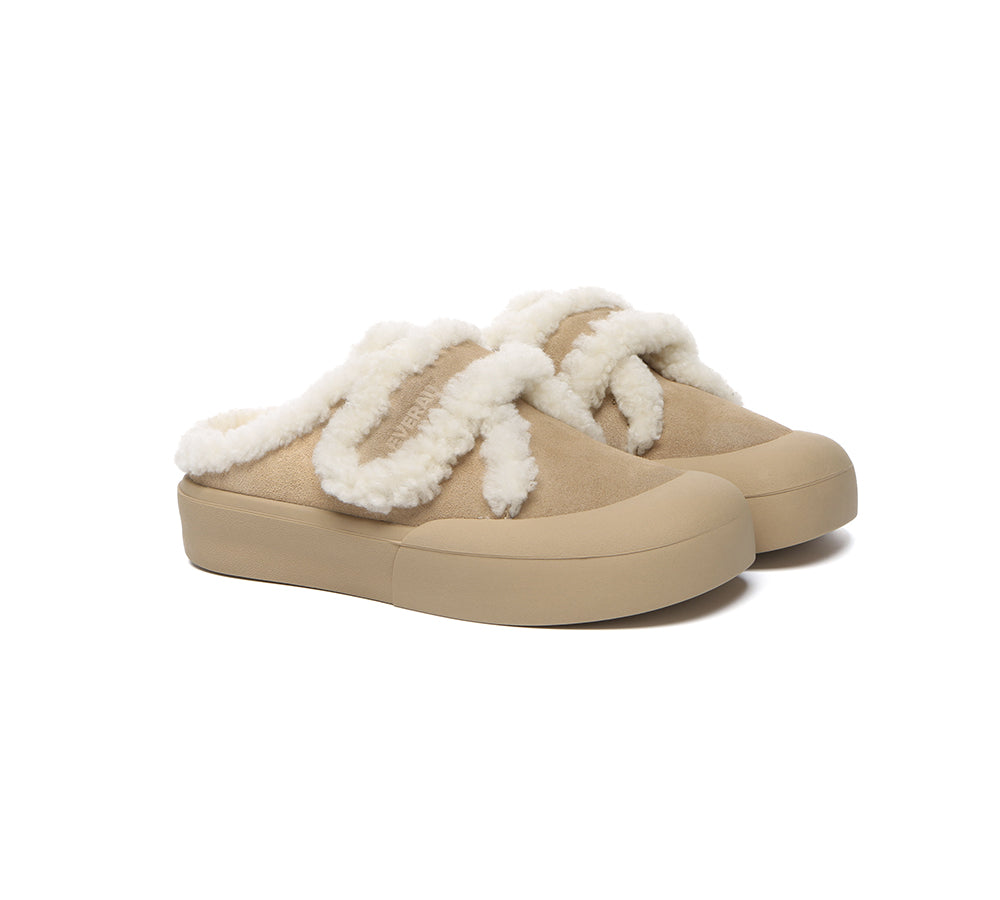 UGG Slippers Women Sheepskin Wool Adjustable Strap Shearling Lined Stacia