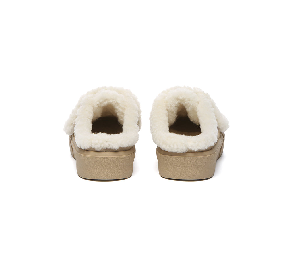 UGG Slippers Women Sheepskin Wool Adjustable Strap Shearling Lined Stacia