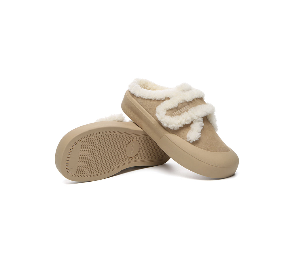 UGG Slippers Women Sheepskin Wool Adjustable Strap Shearling Lined Stacia