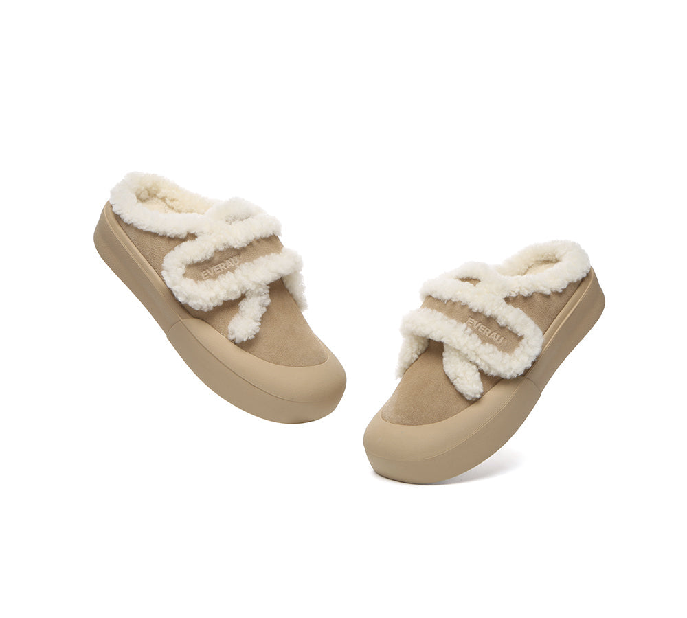 UGG Slippers Women Sheepskin Wool Adjustable Strap Shearling Lined Stacia