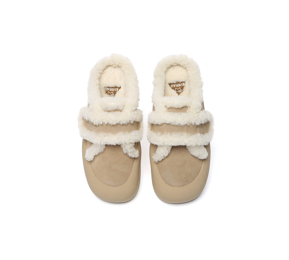 UGG Slippers Women Sheepskin Wool Adjustable Strap Shearling Lined Stacia