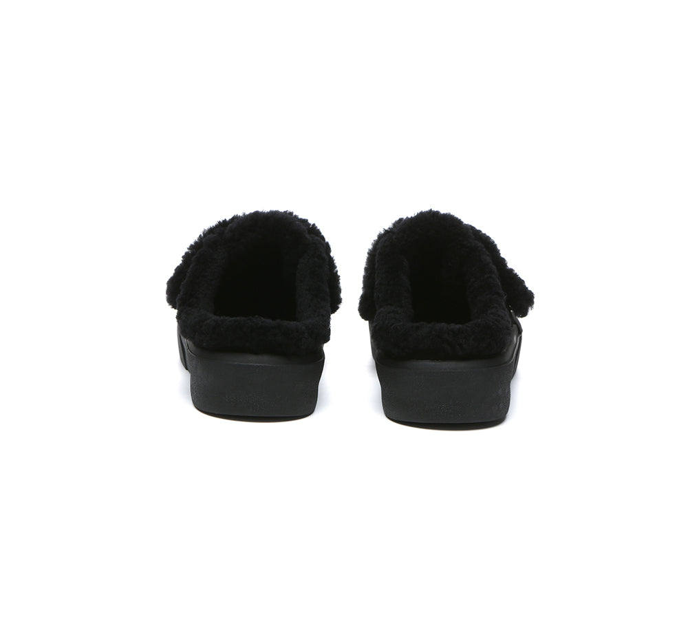 UGG Slippers Women Sheepskin Wool Adjustable Strap Shearling Lined Stacia