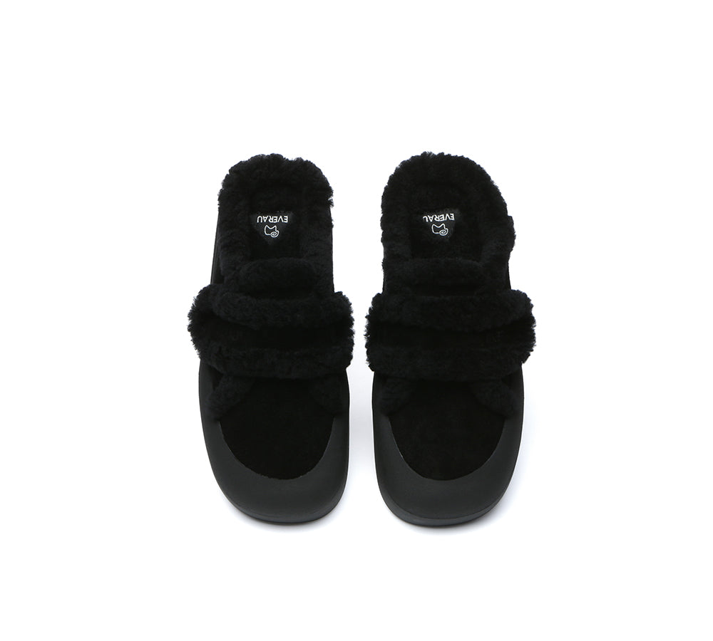 UGG Slippers Women Sheepskin Wool Adjustable Strap Shearling Lined Stacia