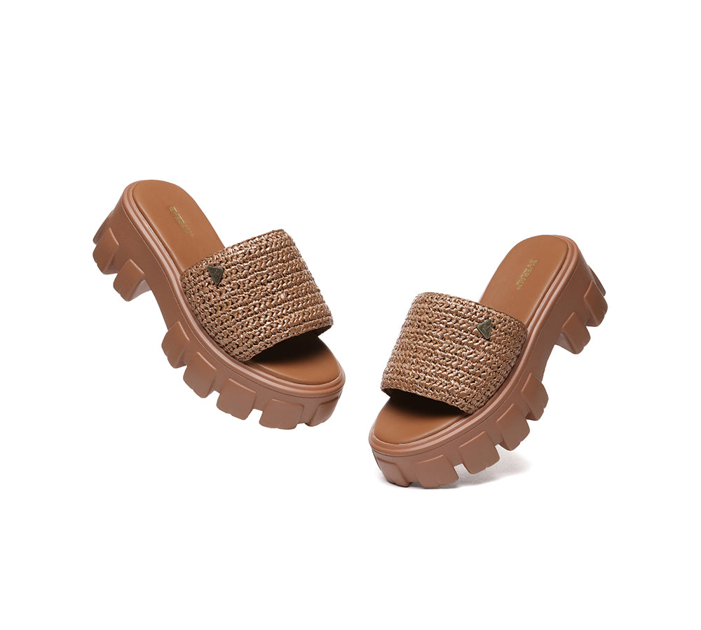 Women Woven Chunky Platform Sandals