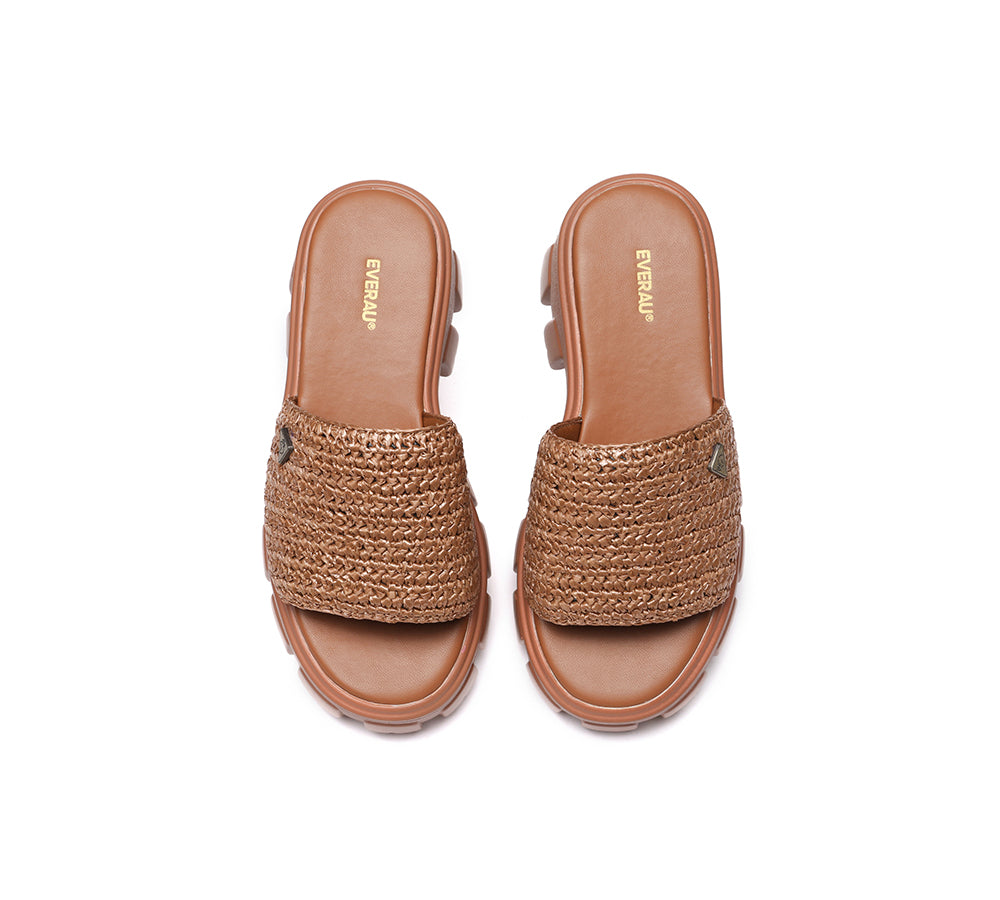 Women Woven Chunky Platform Sandals