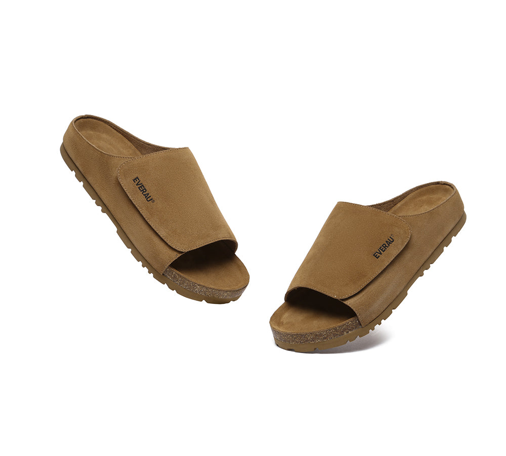 Men Adjustable Embossed Slip-on Summer Slides Justice