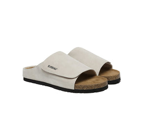 Men Adjustable Embossed Slip-on Summer Slides Justice