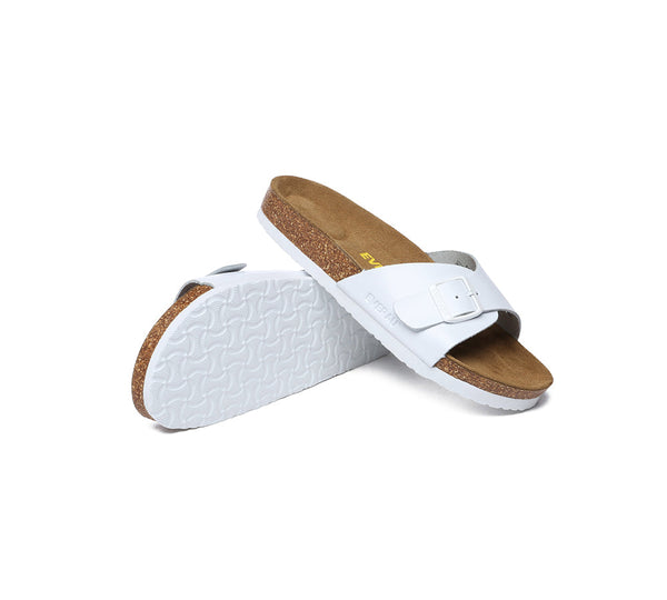 EVERAU?? Leather Adjustable Embossed Summer Beach Charms Walk Sandal Slides - UGG EXPRESS