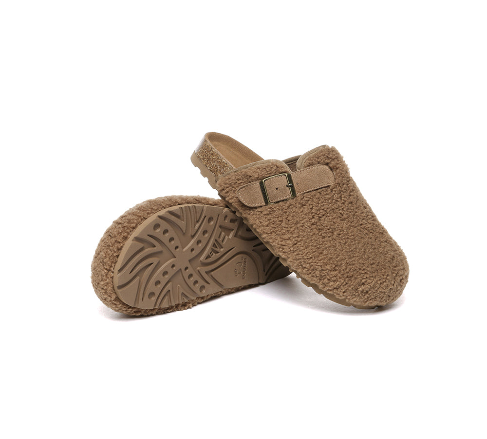 UGG Women Shearling Buckle Sandal Slides Greta