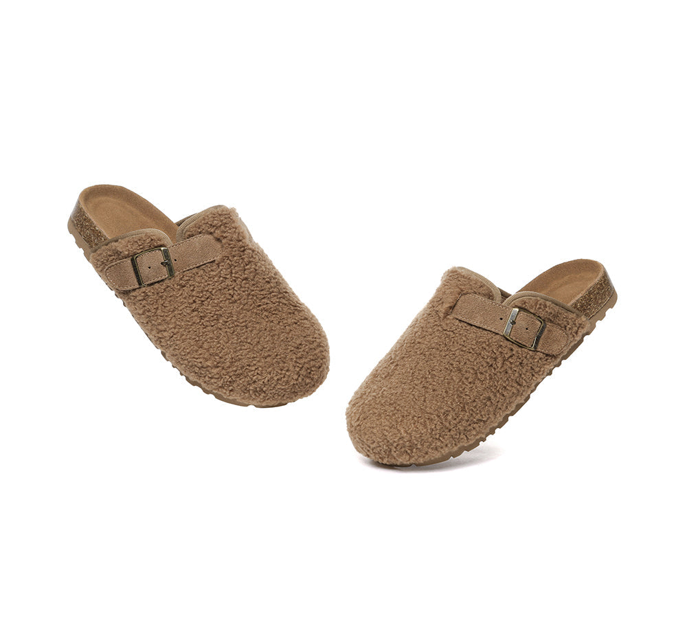 UGG Women Shearling Buckle Sandal Slides Greta