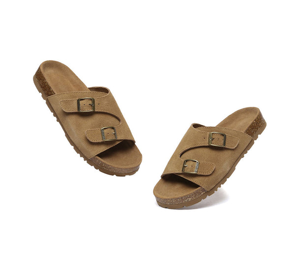 EVERAU?? Adjustable Strap Embossed Slip-on Summer Sandal Slides Alexis - UGG EXPRESS