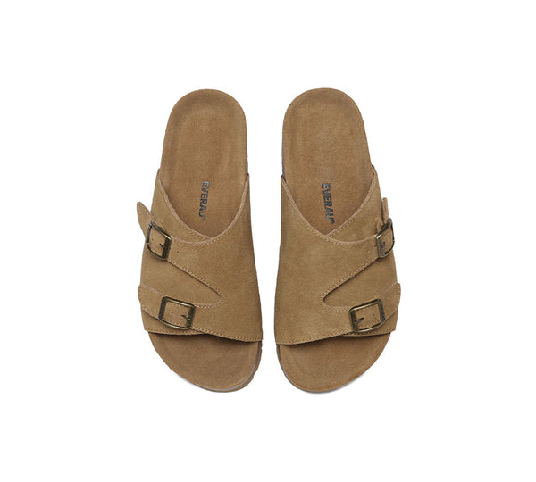 EVERAU?? Adjustable Strap Embossed Slip-on Summer Sandal Slides Alexis - UGG EXPRESS