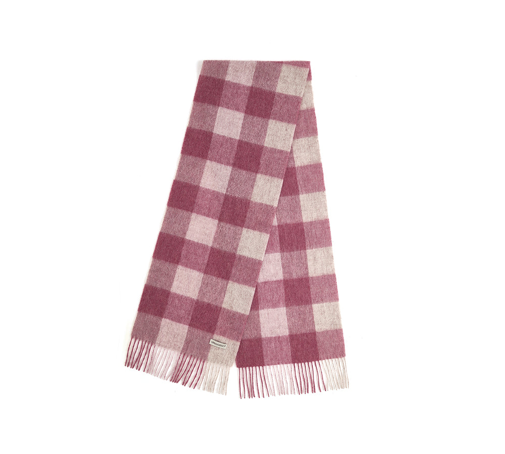 Urban UGG 100% Wool Plaid Pattern Check Scarf Zoe