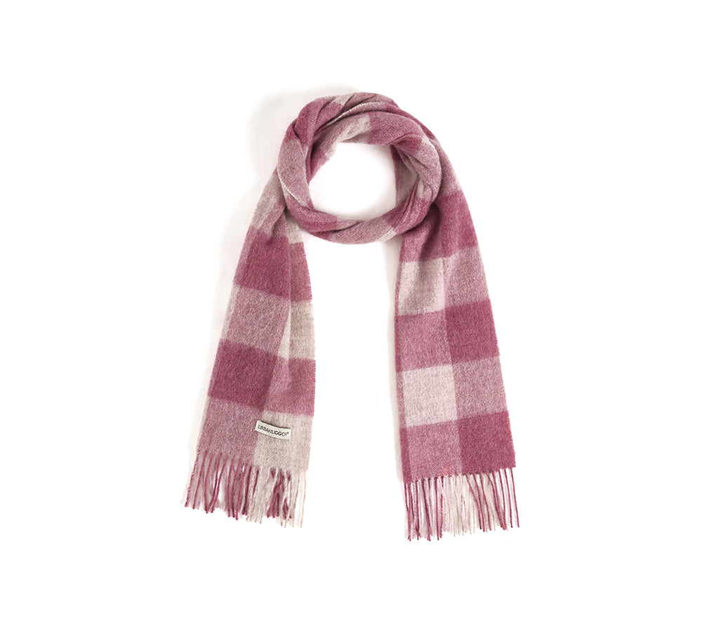 Urban UGG 100% Wool Plaid Pattern Check Scarf Zoe