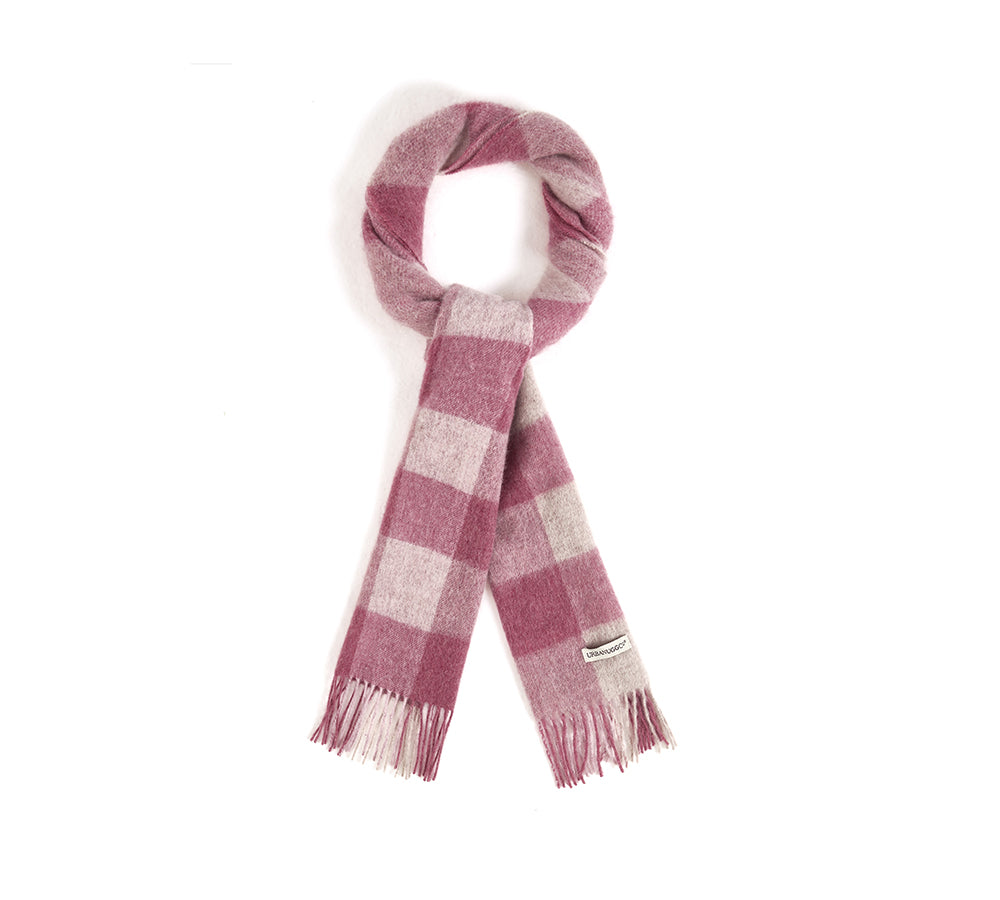 Urban UGG 100% Wool Plaid Pattern Check Scarf Zoe